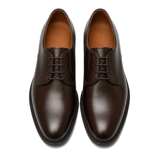 Brown leather derby shoes